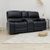 Orla Black Leather 2 Seater Electric Recliner Sofa