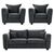 Serena Charcoal Black Fabric 3+1+1 Seater Sofa Set