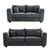 Serena Charcoal Black Fabric 3+2 Seater Sofa Set