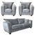 Serena Silver Grey Fabric 3+1+1 Seater Sofa Set