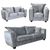 Serena Silver Grey Fabric 3+2+1 Seater Sofa Set