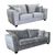Serena Silver Grey Fabric 3+2 Seater Sofa Set