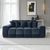 Jacob Black Fabric 3 Seater Sofa
