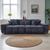 Jacob Black Fabric 4 Seater Sofa
