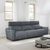Mayfair Dark Grey Leather 4 Seater Electric Recliner Sofa