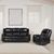 Myra Black Faux Leather 3+1+1 Seater Manual Recliner Sofa Set