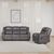 Myra Grey Faux Leather 3+1+1 Seater Manual Recliner Sofa Set