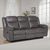 Myra Grey Faux Leather 3 Seater Manual Recliner Sofa