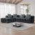 Genoa Charcoal Fabric Corner Sofa - LHF