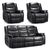 Galaxy Black Faux Leather 3+1+1 Seater Electric Recliner Sofa Set