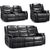 Galaxy Black Faux Leather 3+2+1 Seater Electric Recliner Sofa Set