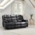 Galaxy Black Faux Leather 3 Seater Electric Recliner Sofa