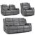 Galaxy Grey Faux Leather 3+2+1 Seater Electric Recliner Sofa Set