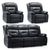 Novie Black Faux Leather 3+1+1 Seater Manual Recliner Sofa Set
