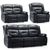 Novie Black Faux Leather 3+2+1 Seater Manual Recliner Sofa Set