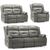 Novie Grey Faux Leather 3+2+1 Seater Manual Recliner Sofa Set
