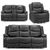 Harald Black Faux Leather 3+2+1 Seater Electric Recliner Sofa Set