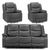 Harald Grey Faux Leather 3+1+1 Seater Electric Recliner Sofa Set
