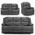 Harald Grey Faux Leather 3+2+1 Seater Electric Recliner Sofa Set