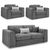 Naples Grey Fabric 3+1+1 Seater Sofa Set