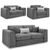 Naples Grey Fabric 3+2+1 Seater Sofa Set