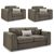 Naples Mocha Fabric 3+1+1 Seater Sofa Set