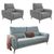 Sorrento Grey Fabric 3+1+1 Seater Electric Recliner Sofa Set