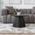 Osaka Black Round Coffee Table with Slatted Base