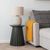 Osaka Black Round Side Table with Slatted Base