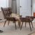 Libra Chrishall Brown Occasional Chair with Footstool