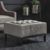 Libra Theodore Warm Grey Fabric Buttoned Footstool