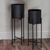 Libra Clyde Black Floor Standing Planter - Set of 2