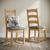 2 x Normandy Oak and Grey Fabric Ladder Back Dining Chair