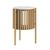 Soho Oak 1 Door Slatted Story Round Side Table - White Marble Top
