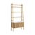 Soho Oak 2 Door Slatted Bookcase - White Marble Top