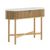 Soho Oak 2 Door Slatted Oval Console Table - White Marble Top