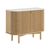 Soho Oak 2 Door Slatted Small Sideboard - White Marble Top