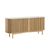 Soho Oak 4 Door Slatted Large Sideboard - White Marble Top