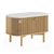 Soho Oak Slatted Corner Storage TV Unit - White Marble Top