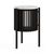 Soho Black 1 Door Slatted Story Round Side Table - White Marble Top