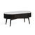 Soho Black 1 Drawer Slatted Oval Coffee Table - White Marble Top