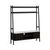 Soho Black Slatted Ladder Storage TV Unit - White Marble Top