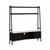 Soho Black 165cm Slatted Ladder Large Storage TV Unit - White Marble Top