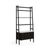 Soho Black 2 Door Slatted Bookcase - White Marble Top