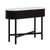 Soho Black 2 Door Slatted Oval Console Table - White Marble Top