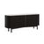 Soho Black 4 Door Slatted Large Sideboard - White Marble Top
