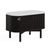 Soho Black Slatted Corner Storage TV Unit - White Marble Top