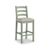2 x Salcombe Sage Oak and Beige Fabric Ladder Back Barstool