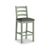 2 x Salcombe Sage Oak and Charcoal Fabric Ladder Back Barstool