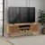 Soho Oak 130cm Slatted Small Storage TV Unit